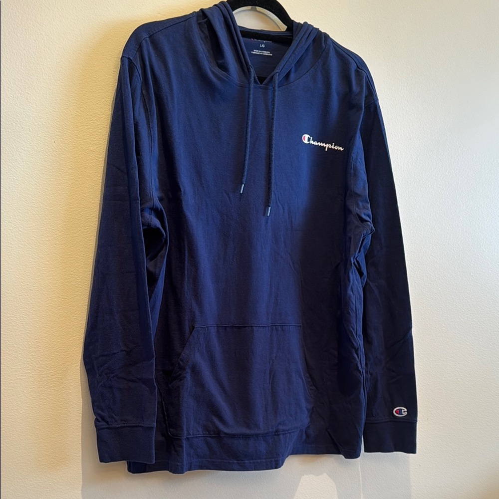 Champion Men's Navy Blue Hoodie Sweater
